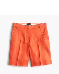 orange Leinen Shorts