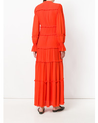 orange Maxikleid mit Rüschen von Tory Burch