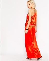 orange Maxikleid