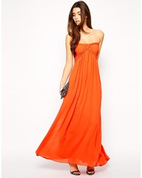 orange Maxikleid