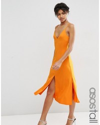 orange Midikleid