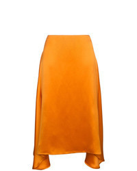 orange Midirock aus Seide