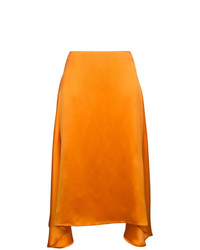 orange Midirock aus Seide von Sies Marjan