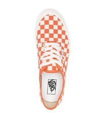 orange niedrige Sneakers mit Karomuster von Vans