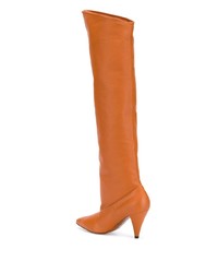 orange Overknee Stiefel aus Leder von Givenchy