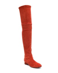 orange Overknee Stiefel aus Wildleder von Stuart Weitzman