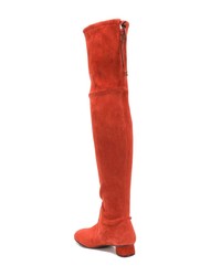 orange Overknee Stiefel aus Wildleder von Stuart Weitzman