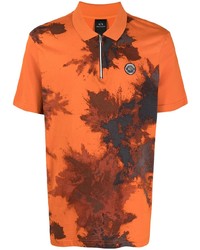 orange Mit Batikmuster Polohemd