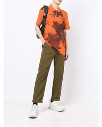 orange Mit Batikmuster Polohemd von Armani Exchange