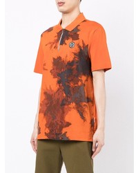 orange Mit Batikmuster Polohemd von Armani Exchange