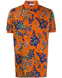 orange Polohemd mit Blumenmuster von Etro