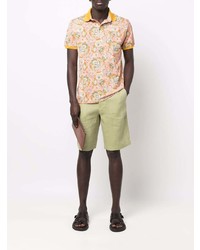 orange Polohemd mit Paisley-Muster von Etro