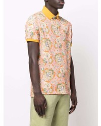 orange Polohemd mit Paisley-Muster von Etro