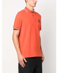 orange Polohemd von Stone Island