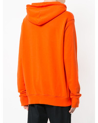 orange Pullover mit einem Kapuze