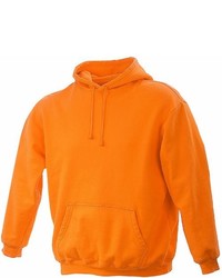 orange Pullover mit einem Kapuze von James & Nicholson