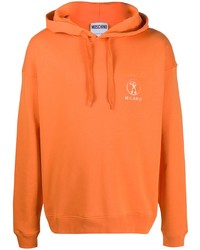 orange Pullover mit einem Kapuze von Moschino