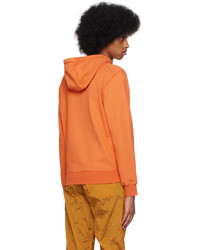 orange Pullover mit einem Kapuze von Stone Island