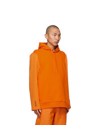 orange Pullover mit einem Kapuze von Burberry