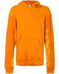 orange Pullover mit einem Kapuze