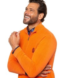 orange Pullover mit einem Reißverschluss am Kragen von JP1880