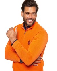 orange Pullover mit einem Reißverschluss am Kragen von JP1880