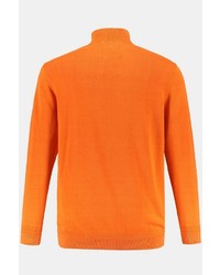 orange Pullover mit einem Reißverschluss am Kragen von JP1880