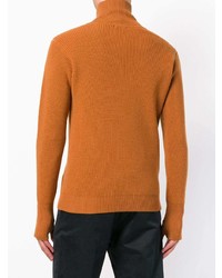 orange Pullover mit einem Reißverschluss am Kragen von Barena