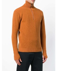 orange Pullover mit einem Reißverschluss am Kragen von Barena