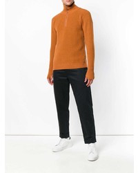 orange Pullover mit einem Reißverschluss am Kragen von Barena