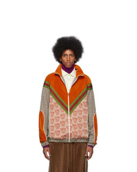 orange Pullover mit einem Reißverschluß von Gucci