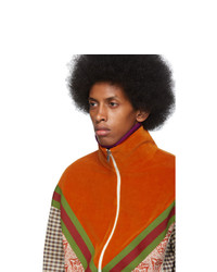 orange Pullover mit einem Reißverschluß von Gucci
