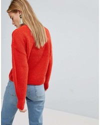 orange Pullover mit einem Rundhalsausschnitt von New Look
