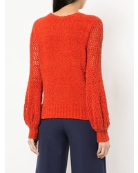 orange Pullover mit einem Rundhalsausschnitt von Onefifteen