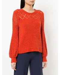 orange Pullover mit einem Rundhalsausschnitt von Onefifteen