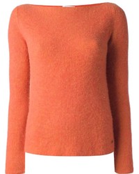 orange Pullover mit einem Rundhalsausschnitt von Chanel