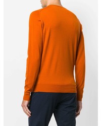 orange Pullover mit einem Rundhalsausschnitt von John Smedley