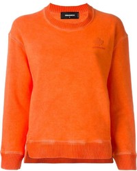 orange Pullover mit einem Rundhalsausschnitt von Dsquared2