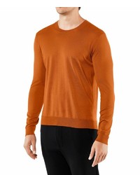 orange Pullover mit einem Rundhalsausschnitt von Falke