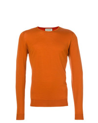 orange Pullover mit einem Rundhalsausschnitt von John Smedley