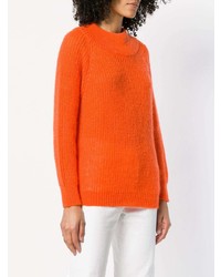 orange Pullover mit einem Rundhalsausschnitt von Roberto Collina