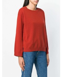 orange Pullover mit einem Rundhalsausschnitt von Fine Edge