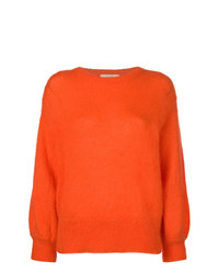 orange Pullover mit einem Rundhalsausschnitt von Maison Flaneur