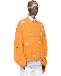 orange Pullover mit einem Rundhalsausschnitt von Doublet