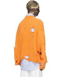 orange Pullover mit einem Rundhalsausschnitt von Doublet