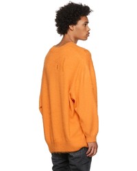 orange Pullover mit einem Rundhalsausschnitt von R13