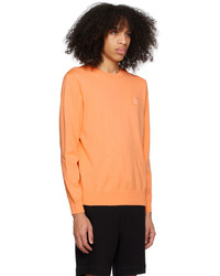 orange Pullover mit einem Rundhalsausschnitt von BOSS