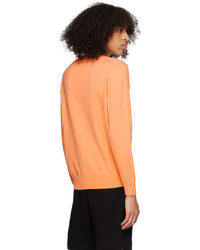 orange Pullover mit einem Rundhalsausschnitt von BOSS