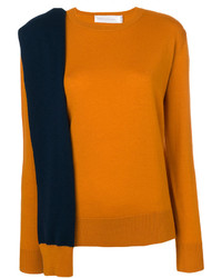orange Pullover mit einem Rundhalsausschnitt
