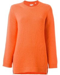 orange Pullover mit einem Rundhalsausschnitt